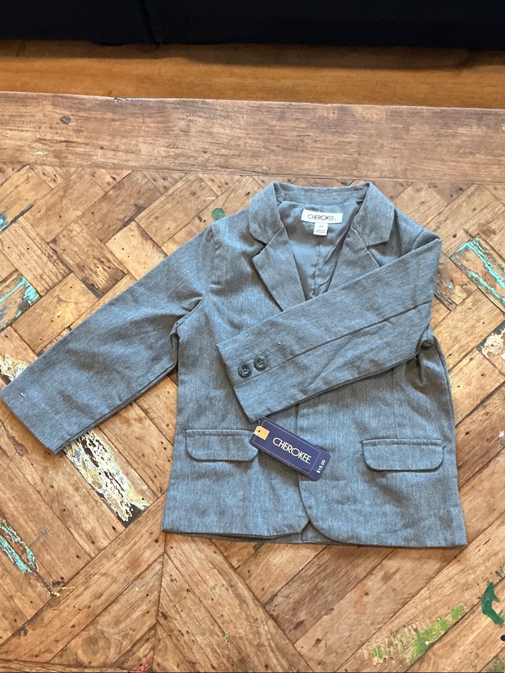 Cherokee Little Boys Grey Blazer Jacket